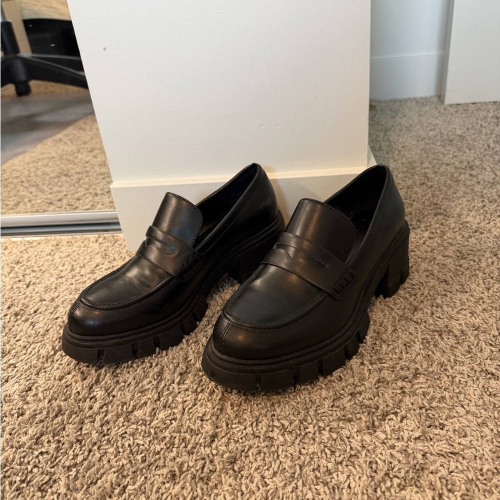 Call it spring Black Leather Loafers - Picture 3 of 5